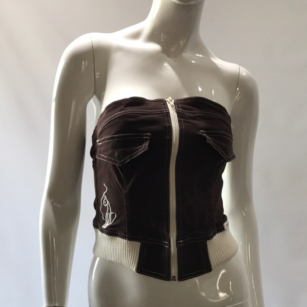 Baby Phat sexy crop top tube top jacket style s
